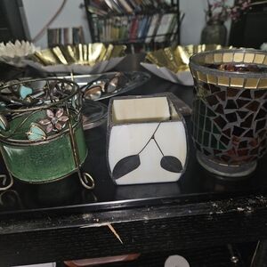 Elegant Mosaic Candle Holder Set